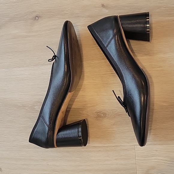Black Leather Block Round Heel Mansur Gavriel Dream Pump EUC! - Picture 3 of 9
